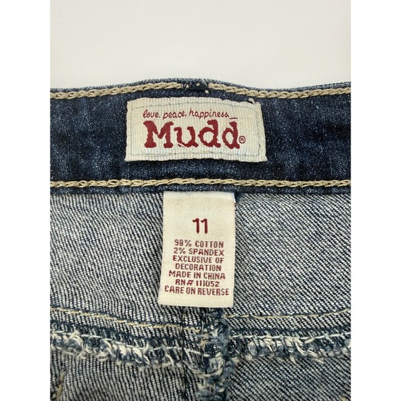 Y2K Mudd Womens Juniors Blue Distressed Skinny Jeans Ripped  Size 11 Length 29 - Picture 3 of 10